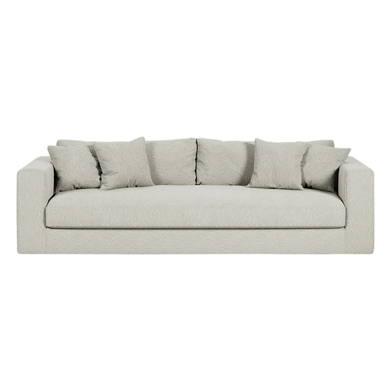 Panac Edition - Bellechasse bouclette 3 kişilik koltuk - 240 cm | Ekru