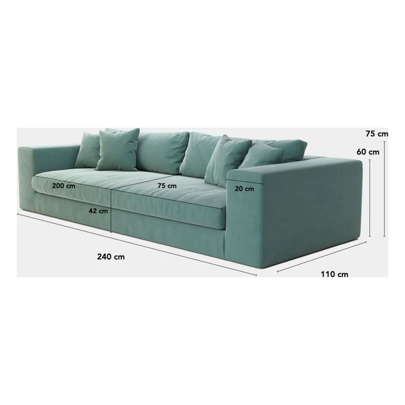 Panac Edition - Bellechasse bouclette 3 kişilik koltuk - 240 cm | Ekru