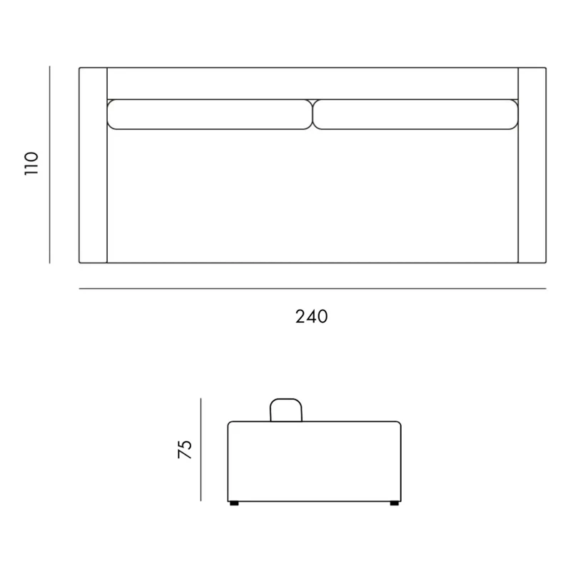 Panac Edition - Bellechasse bouclette 3 kişilik koltuk - 240 cm | Ekru