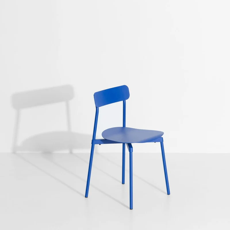 Set de 2 chaises en métal bleu Fromme - Petite Friture
