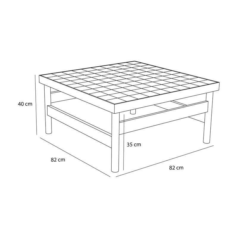 Table basse en bois de chêne naturel 82x82x40cm Skak - Hübsch