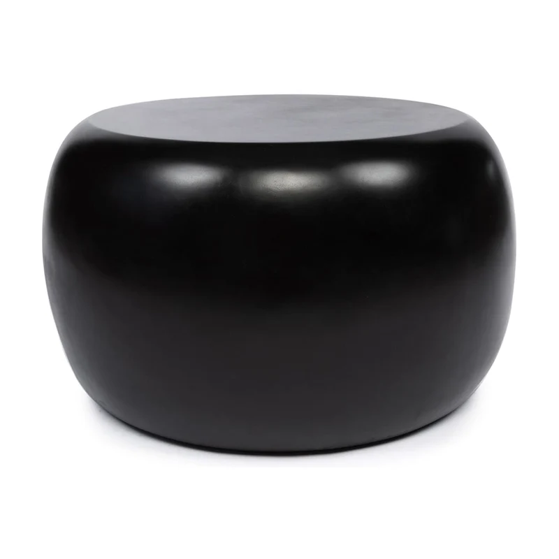 Table d'appoint ronde en résine mate noire 70x70x40cm Matt - Bazar Bizar