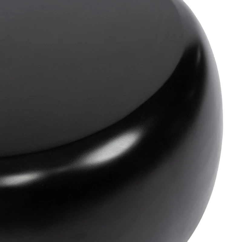 Table d'appoint ronde en résine mate noire 70x70x40cm Matt - Bazar Bizar