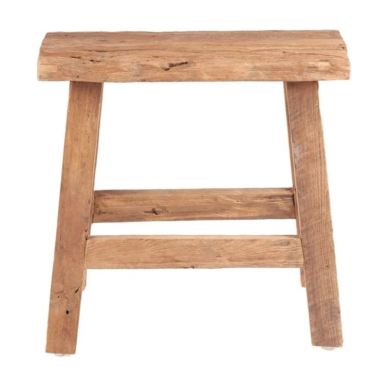 Table d'appoint ou tabouret en teck naturel marron 50x25x50cm Fab Rustic - Bazar Bizar
