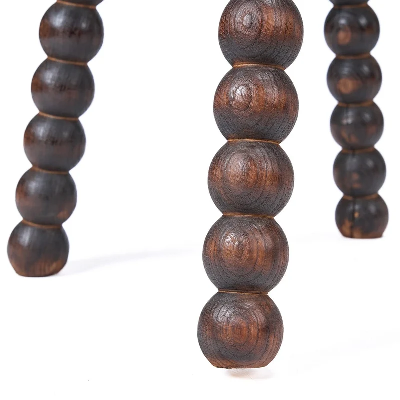 Tabouret rond en bois de manguier massif marron foncé 35x35x50cm Dango - Bazar Bizar