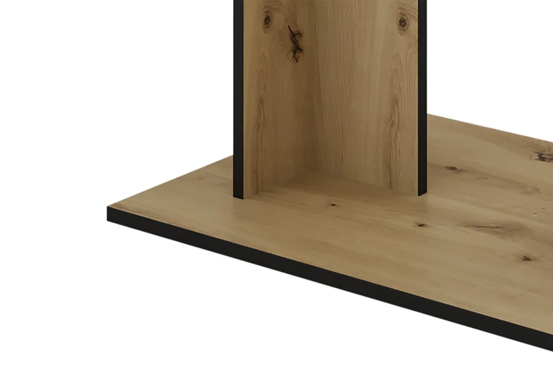 byLIVING Esstisch TOM, Säulentisch 110 x 70, H 75 cm, Küchentisch für 4 Personen, Eiche-Optik oder Weiß, schwarze Kanten, rechteckiger Esszimmertisch platzsparend für Essecken, Beinfreiheit
