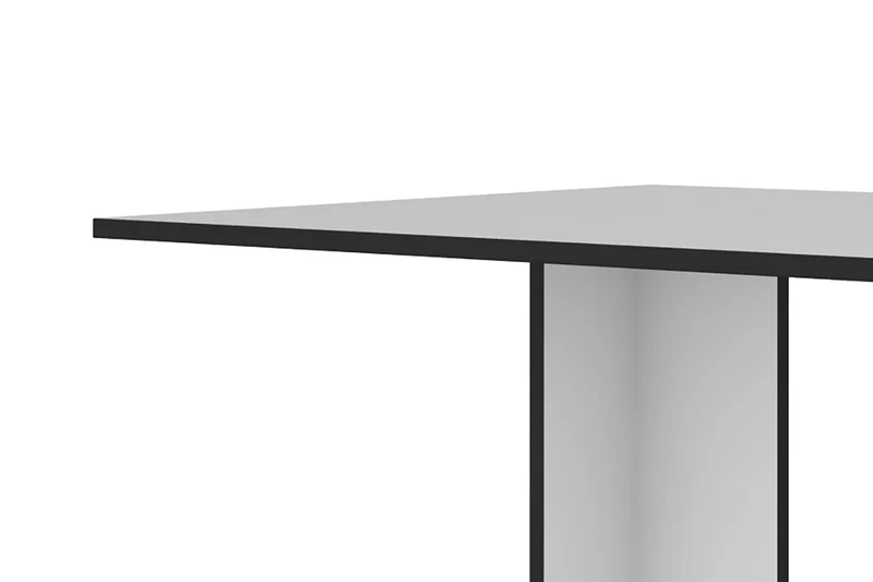byLIVING Esstisch TOM, Säulentisch 110 x 70, H 75 cm, Küchentisch für 4 Personen, Eiche-Optik oder Weiß, schwarze Kanten, rechteckiger Esszimmertisch platzsparend für Essecken, Beinfreiheit