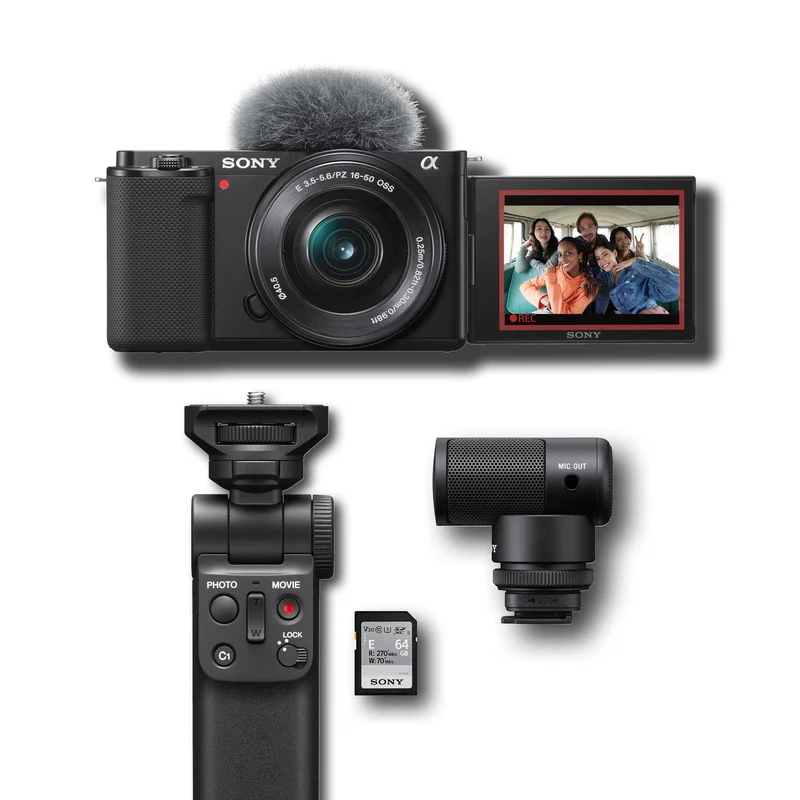Sony Alpha ZV-E10 - APS-C Interchangeable Lens Mirrorless Vlog Camera Kit - Black