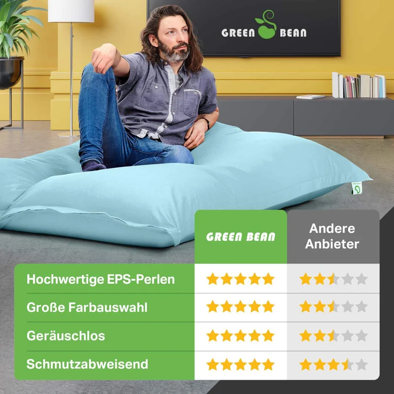 Square Indoor Riesensitzsack aus Baumwolle