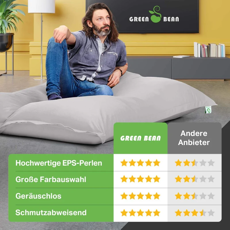 Square Indoor Riesensitzsack aus Baumwolle