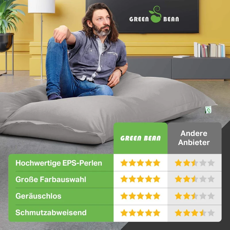 Square Indoor Riesensitzsack aus Baumwolle