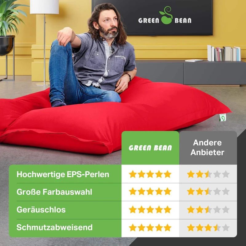 Square Indoor Riesensitzsack aus Baumwolle