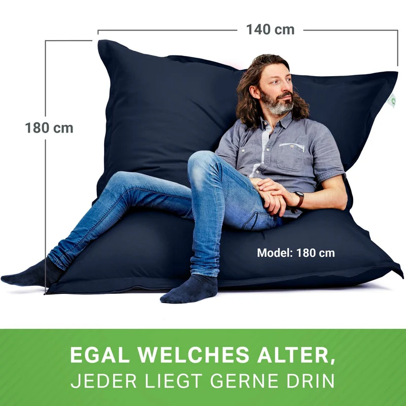 Square Indoor Riesensitzsack aus Baumwolle