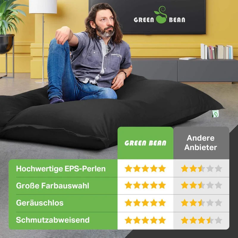 Square Indoor Riesensitzsack aus Baumwolle