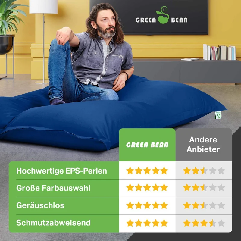 Square Indoor Riesensitzsack aus Baumwolle