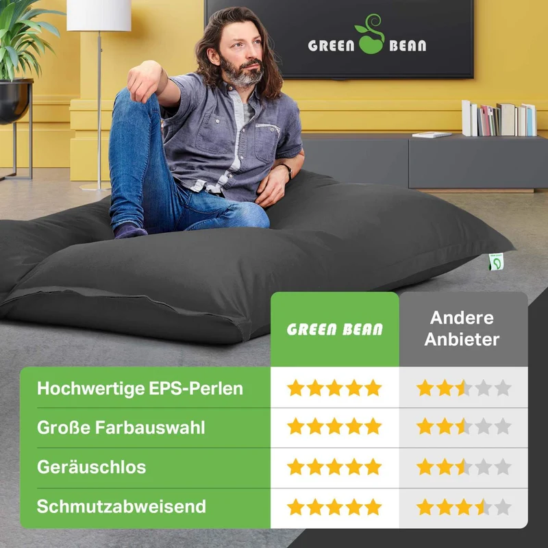 Square Indoor Riesensitzsack aus Baumwolle