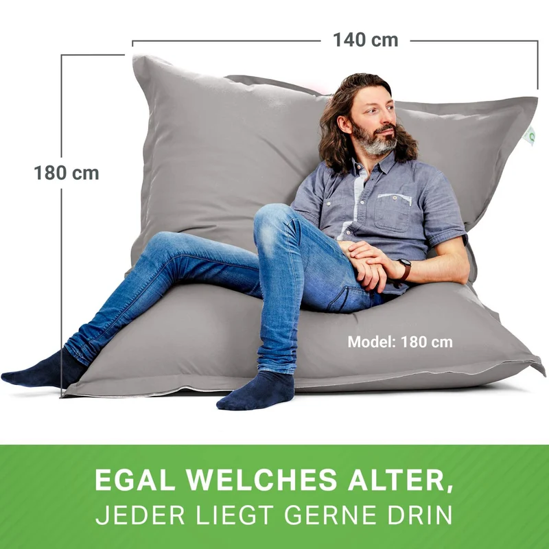 Square Indoor Riesensitzsack aus Baumwolle
