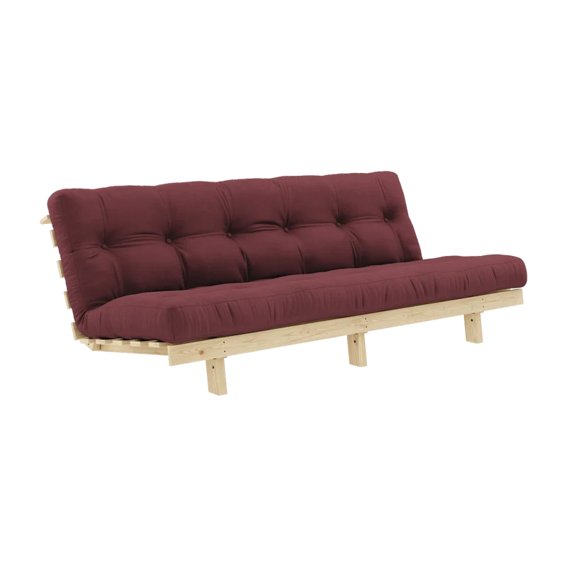 Canapé convertible en bois de pin et matelas bordeaux 130x200cm Lean - Karup Design