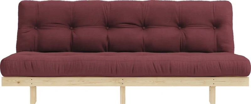 Canapé convertible en bois de pin et matelas bordeaux 130x200cm Lean - Karup Design