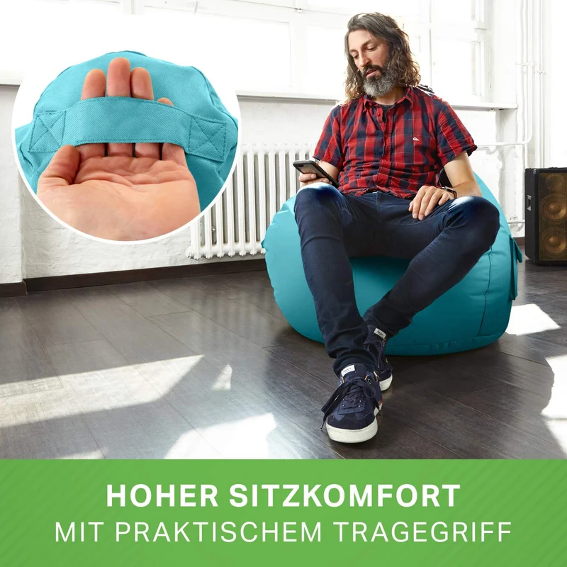 Gaming Sitzsack mit Rückenlehne & separater Tasche