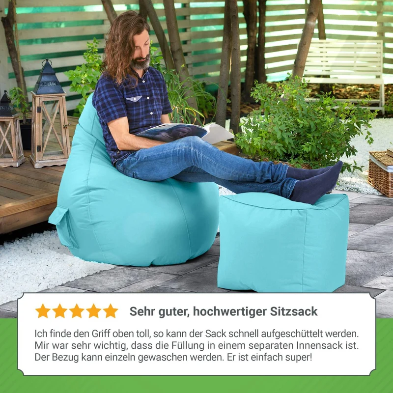 Gaming Sitzsack mit Rückenlehne & separater Tasche