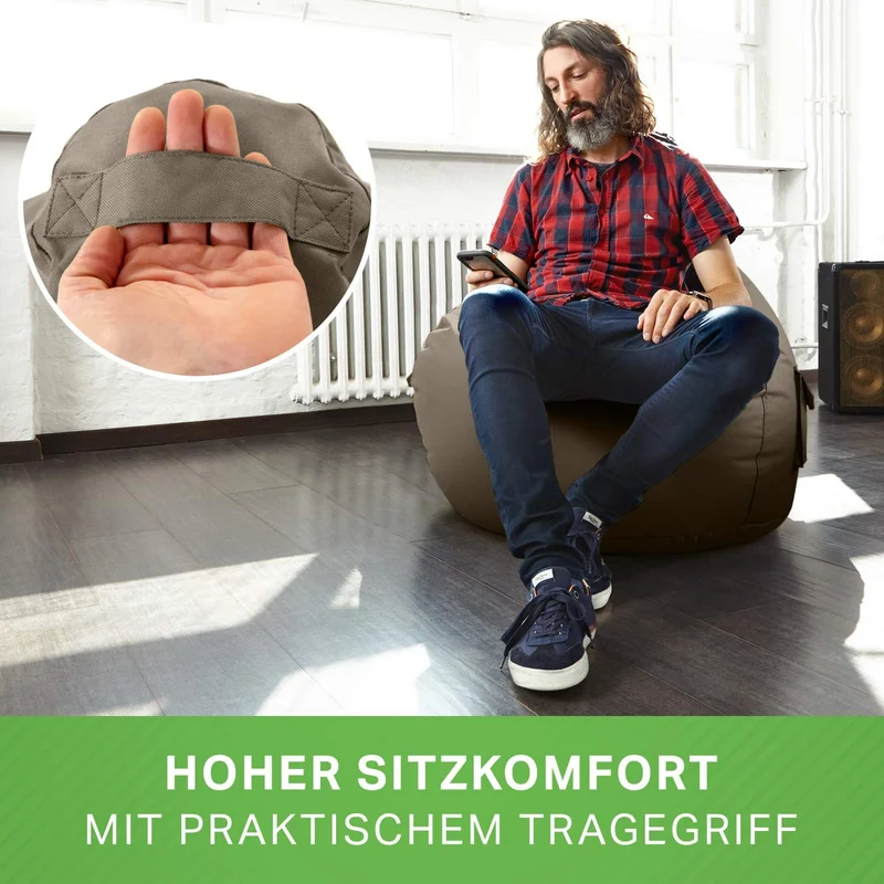 Gaming Sitzsack mit Rückenlehne & separater Tasche