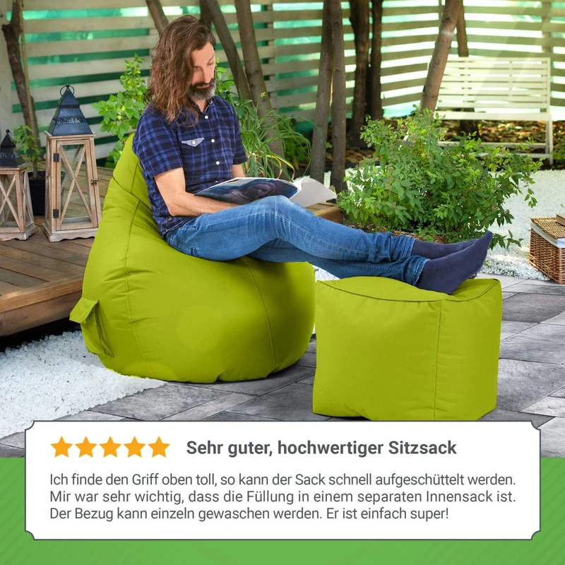 Gaming Sitzsack mit Rückenlehne & separater Tasche