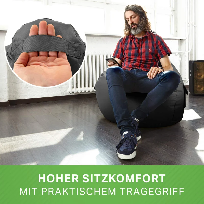 Gaming Sitzsack mit Rückenlehne & separater Tasche