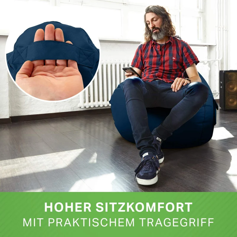 Gaming Sitzsack mit Rückenlehne & separater Tasche