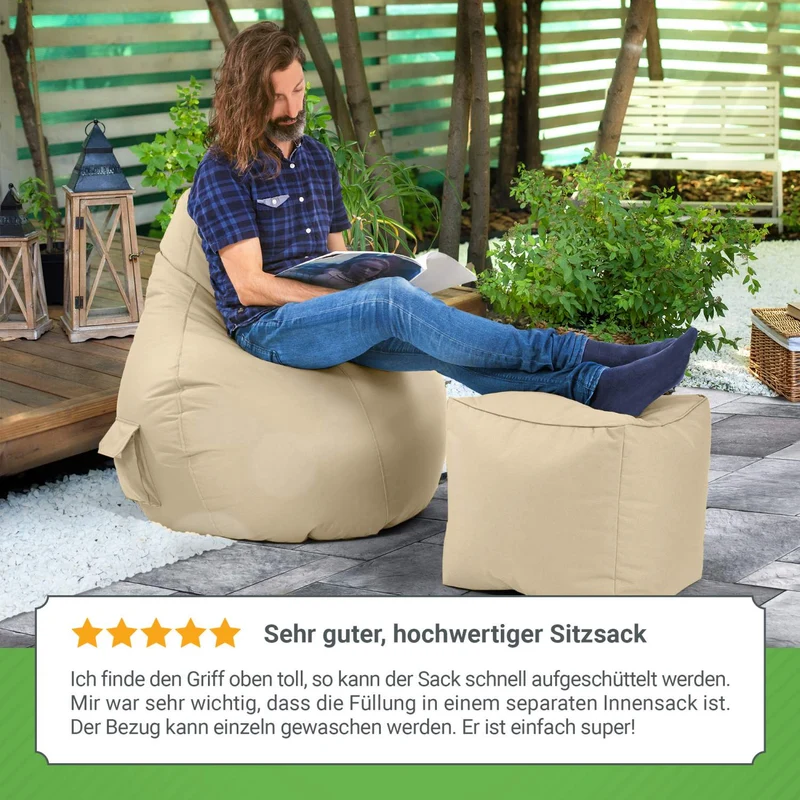Gaming Sitzsack mit Rückenlehne & separater Tasche