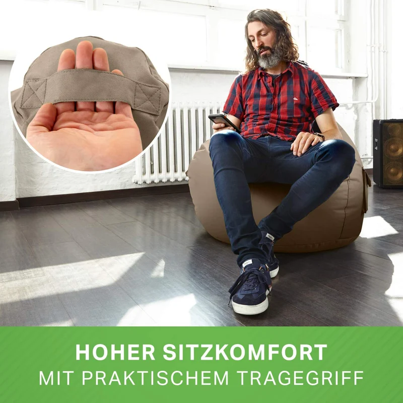 Gaming Sitzsack mit Rückenlehne & separater Tasche