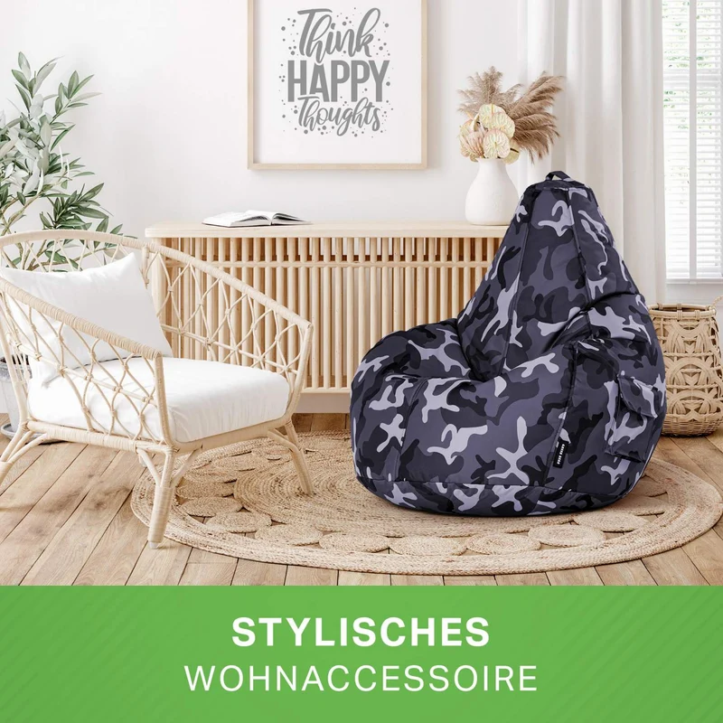 Gaming Sitzsack mit Rückenlehne & separater Tasche