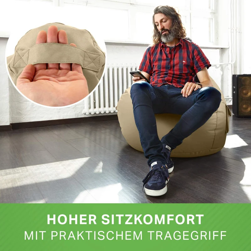 Gaming Sitzsack mit Rückenlehne & separater Tasche