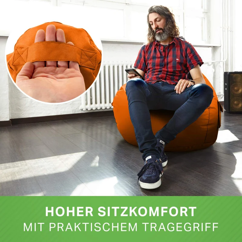 Gaming Sitzsack mit Rückenlehne & separater Tasche