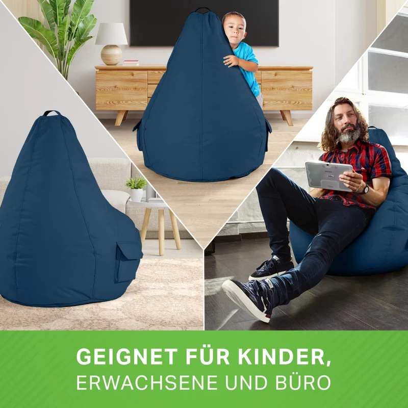 Gaming Sitzsack mit Rückenlehne & separater Tasche