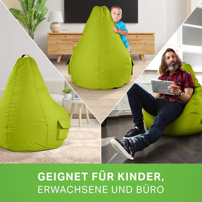 Gaming Sitzsack mit Rückenlehne & separater Tasche