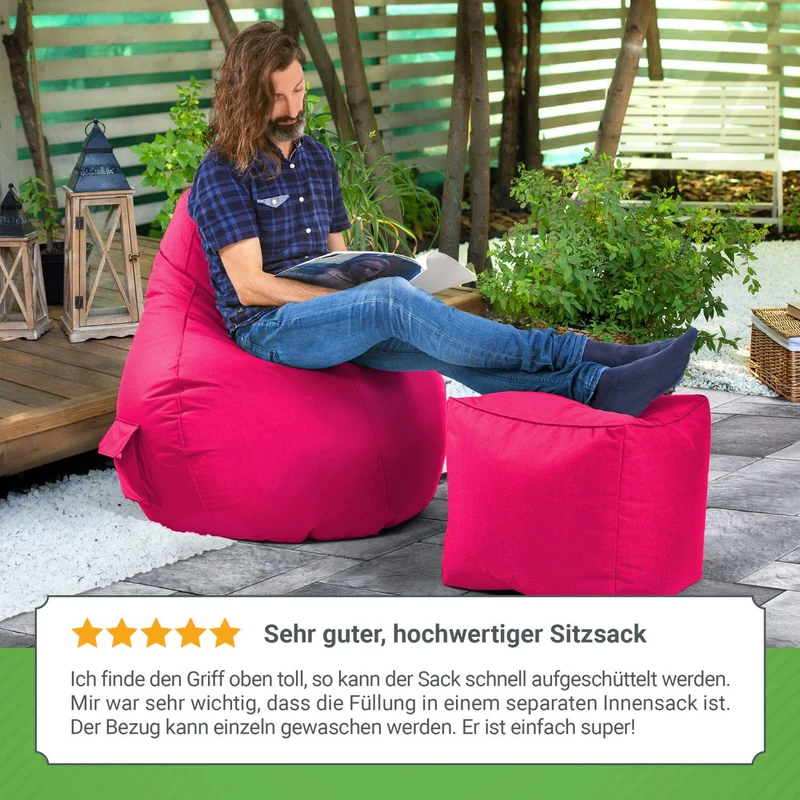 Gaming Sitzsack mit Rückenlehne & separater Tasche