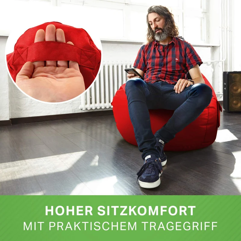Gaming Sitzsack mit Rückenlehne & separater Tasche
