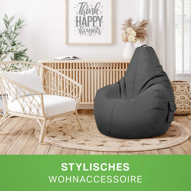 Gaming Sitzsack mit Rückenlehne & separater Tasche