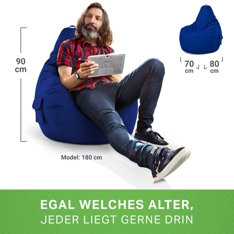 Gaming Sitzsack mit Rückenlehne & separater Tasche