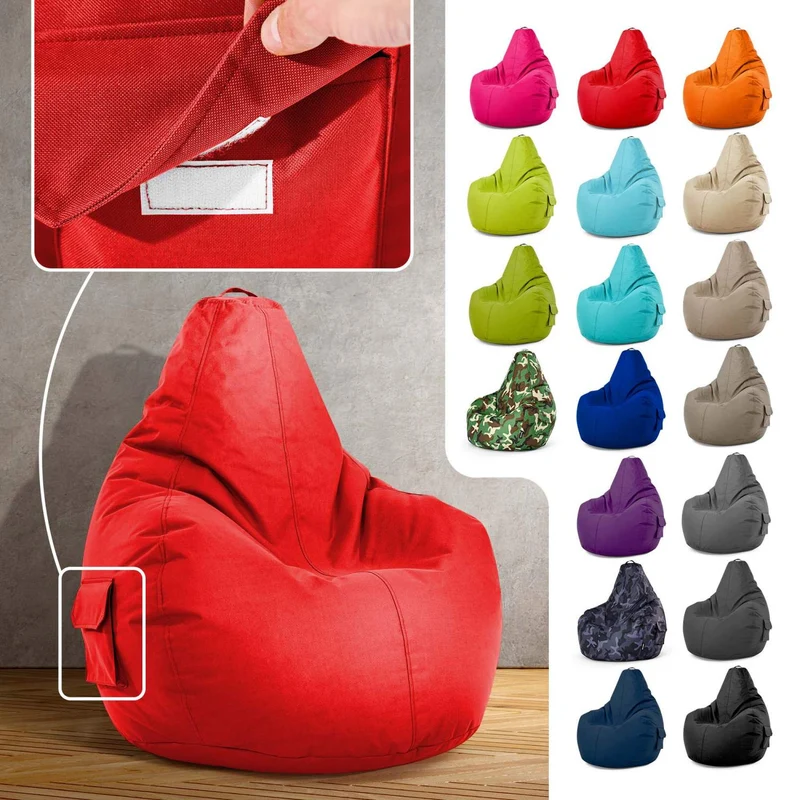 Gaming Sitzsack mit Rückenlehne & separater Tasche