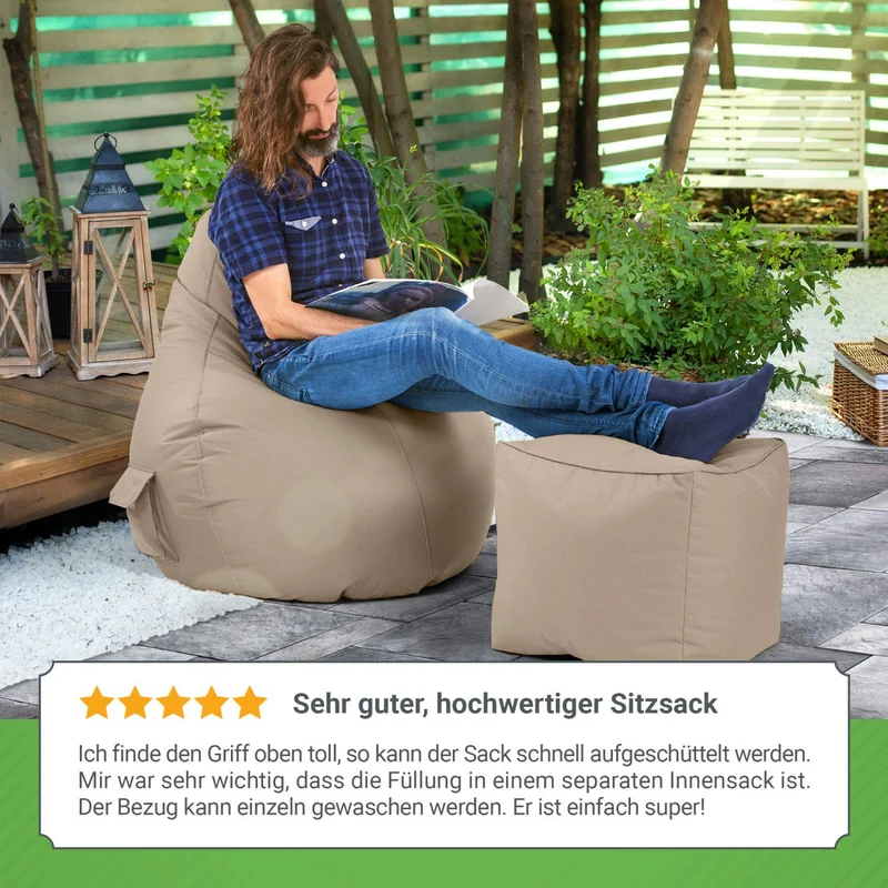 Gaming Sitzsack mit Rückenlehne & separater Tasche