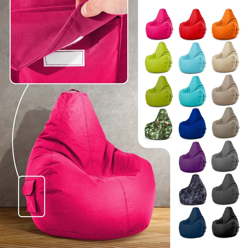 Gaming Sitzsack mit Rückenlehne & separater Tasche