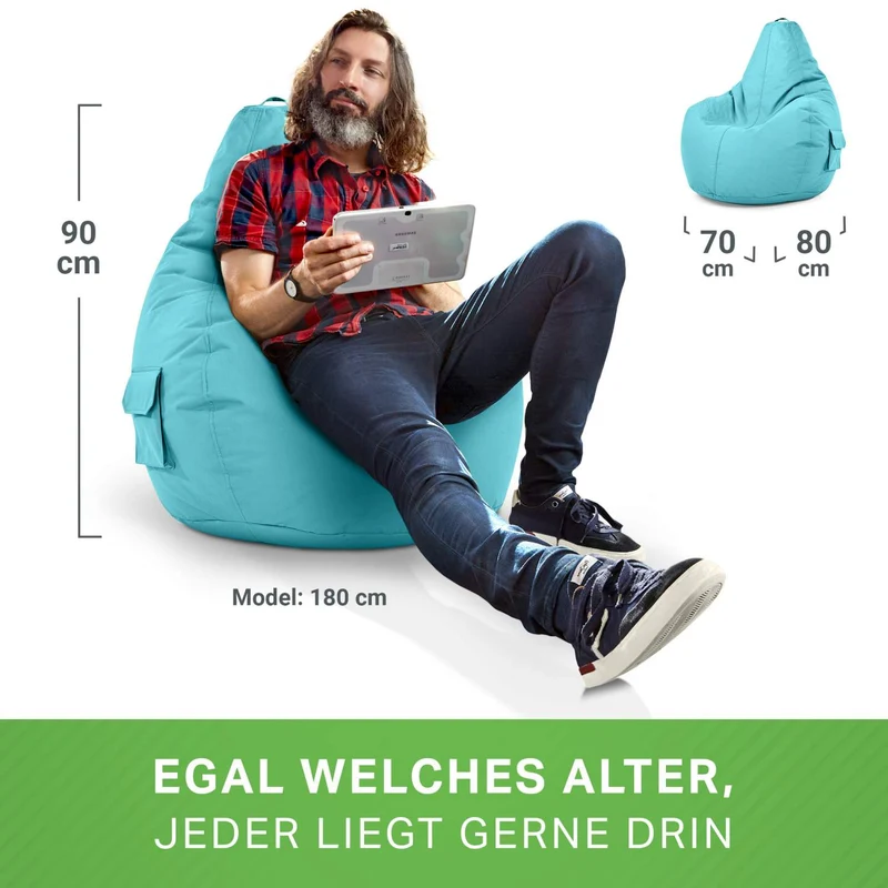 Gaming Sitzsack mit Rückenlehne & separater Tasche