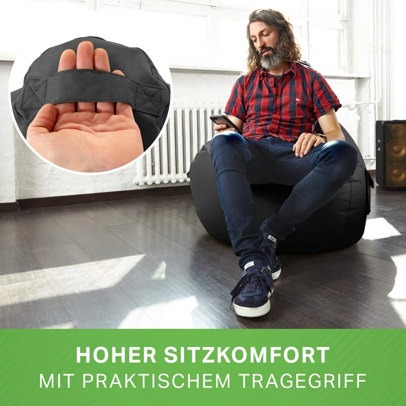 Gaming Sitzsack mit Rückenlehne & separater Tasche