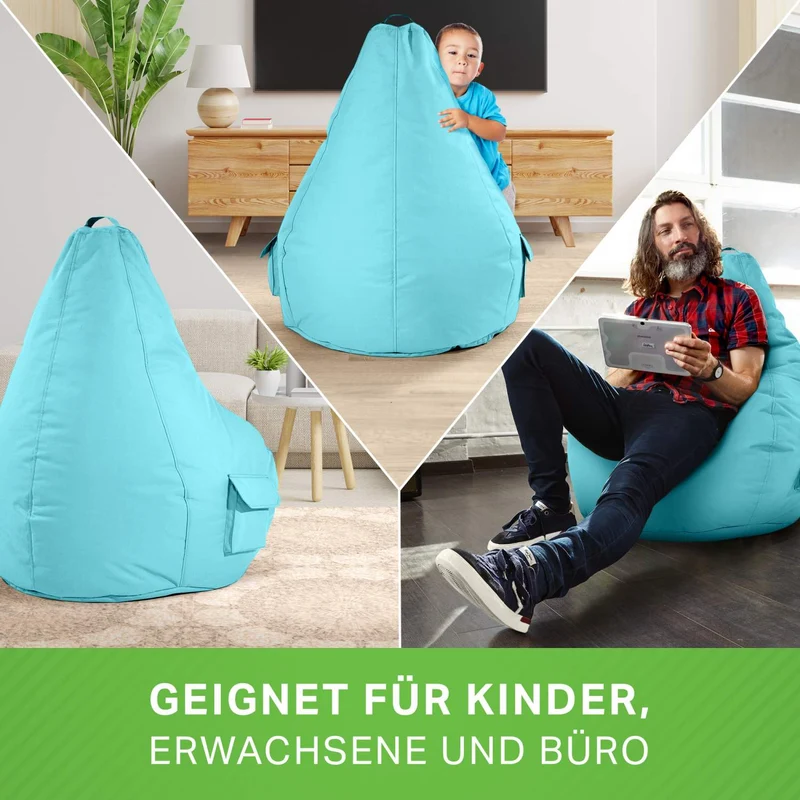 Gaming Sitzsack mit Rückenlehne & separater Tasche