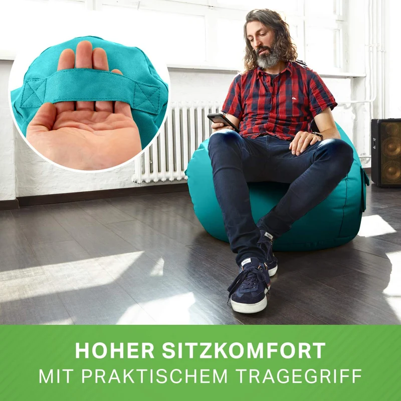 Gaming Sitzsack mit Rückenlehne & separater Tasche
