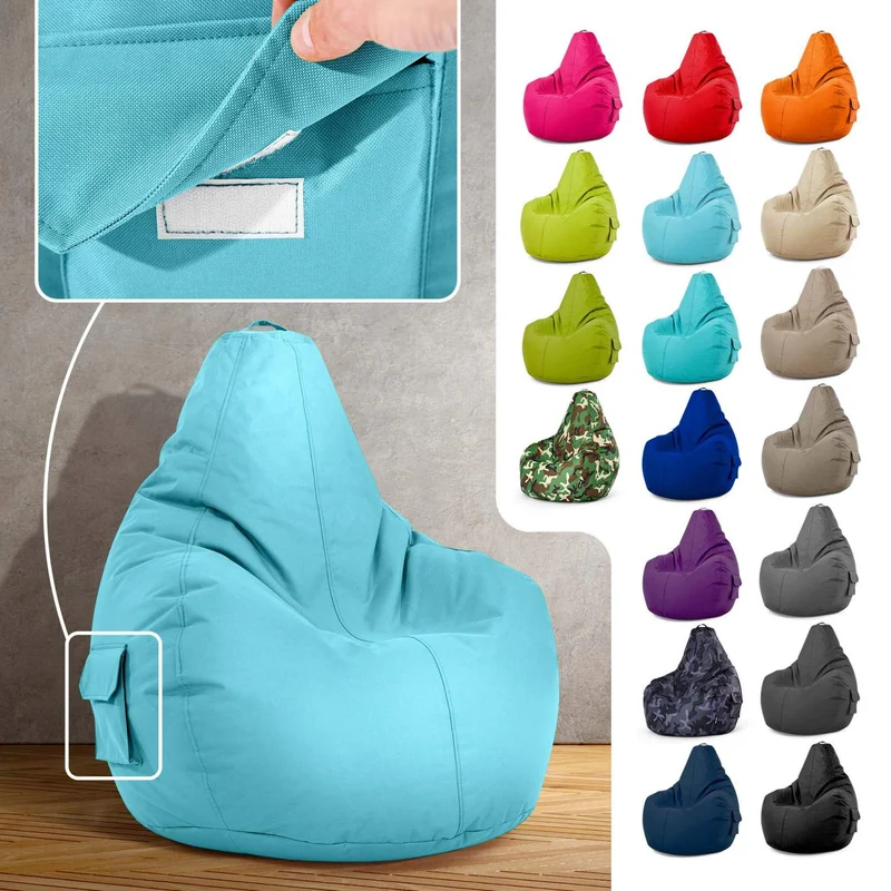 Gaming Sitzsack mit Rückenlehne & separater Tasche