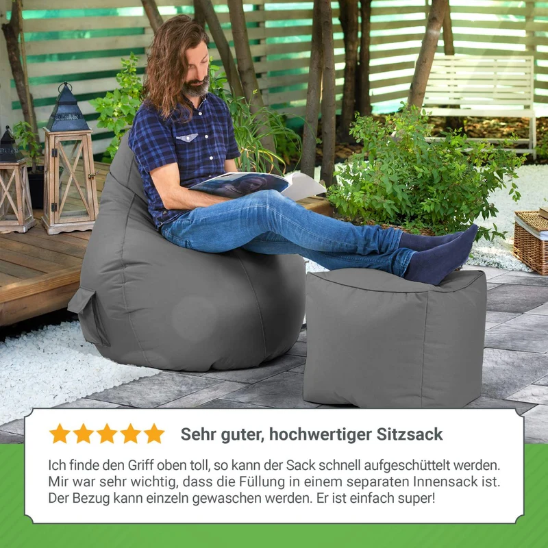 Gaming Sitzsack mit Rückenlehne & separater Tasche