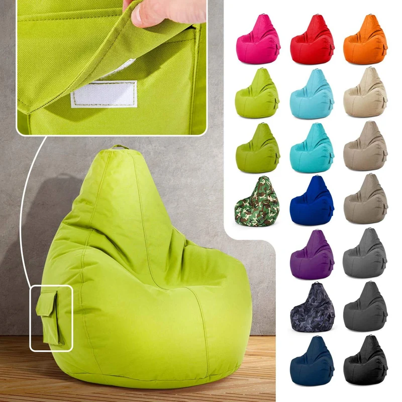 Gaming Sitzsack mit Rückenlehne & separater Tasche